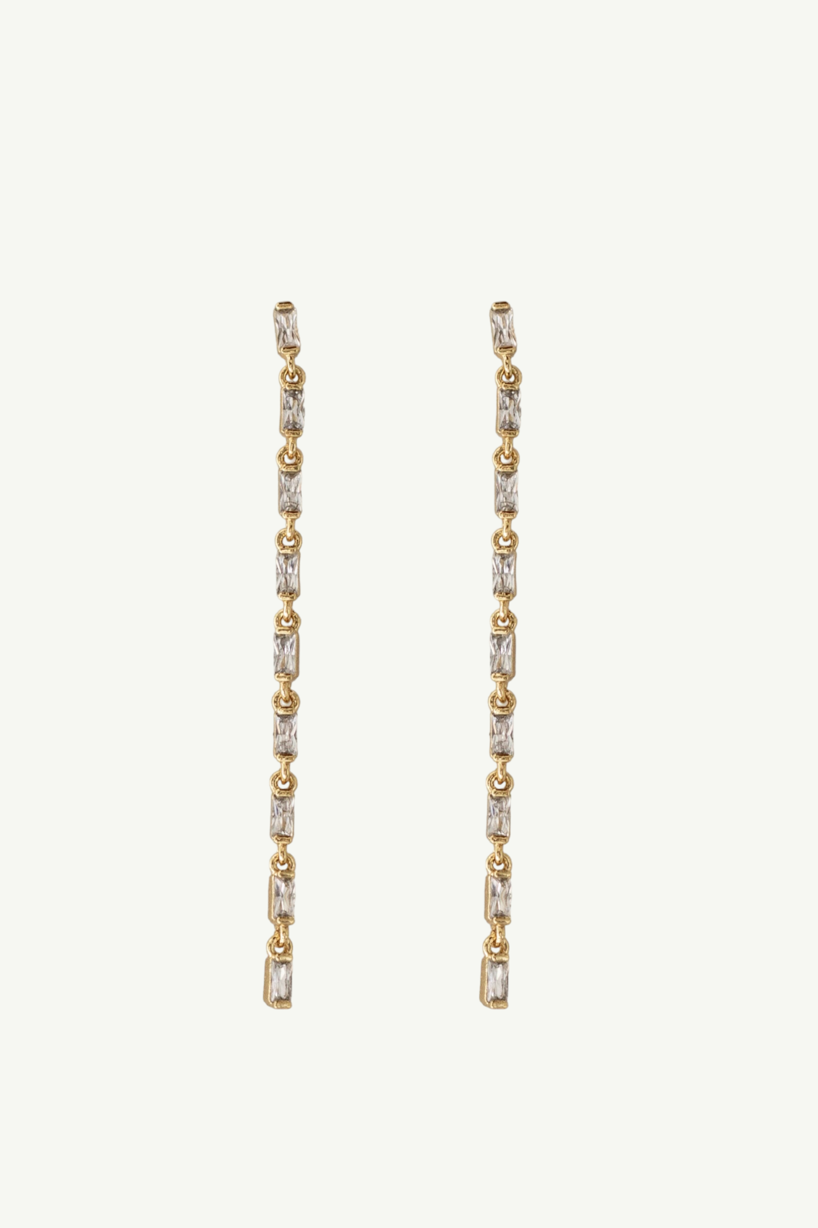 Baguette Tassel Drop Earrings