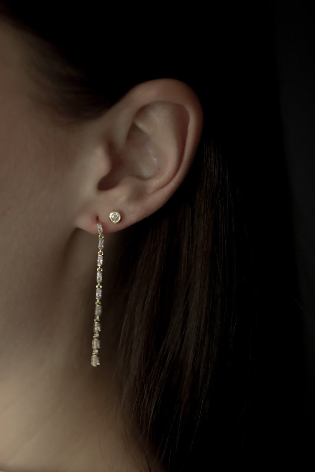Baguette Tassel Drop Earrings