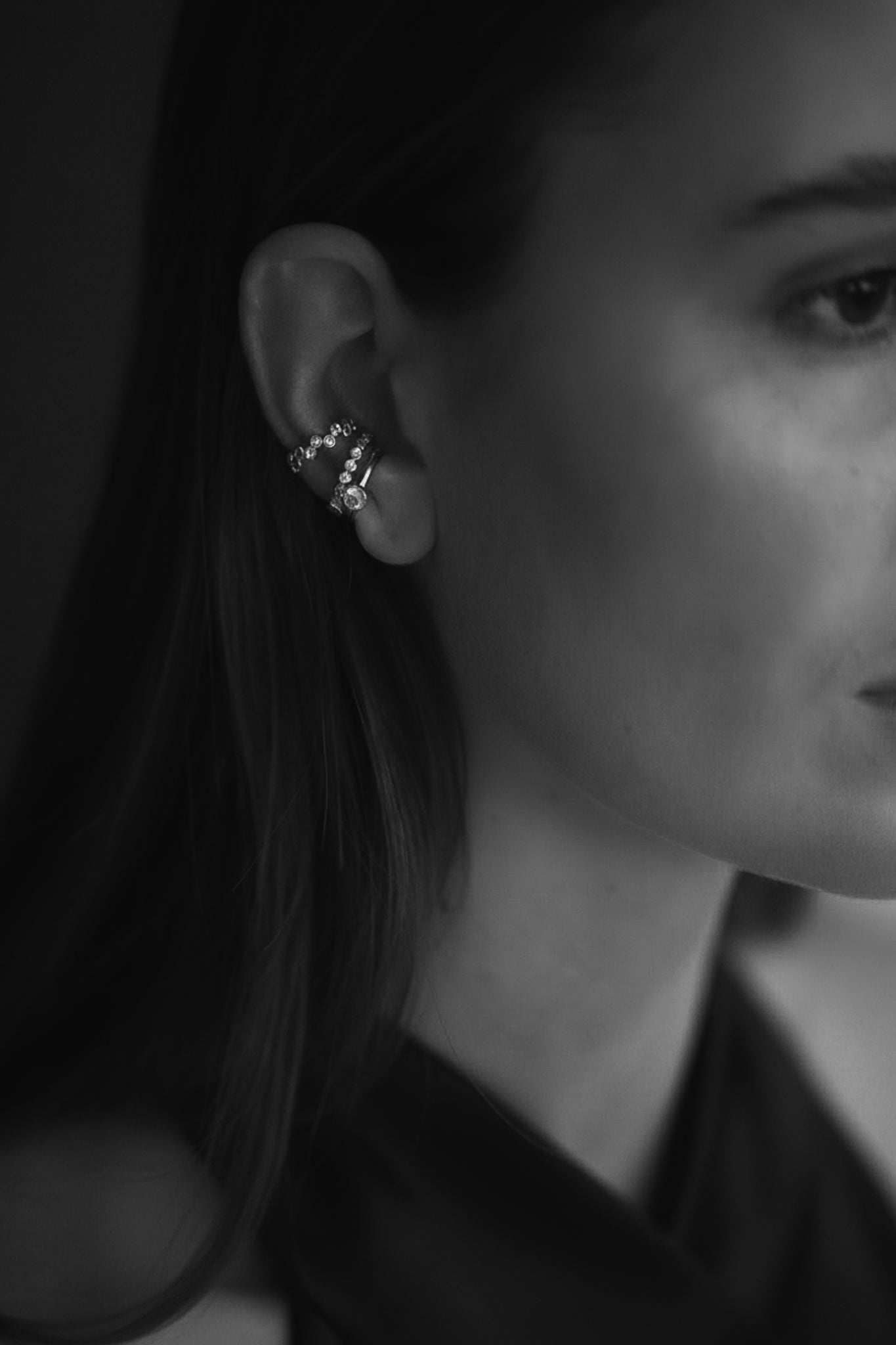 Bezel Ear Cuff Trio Set