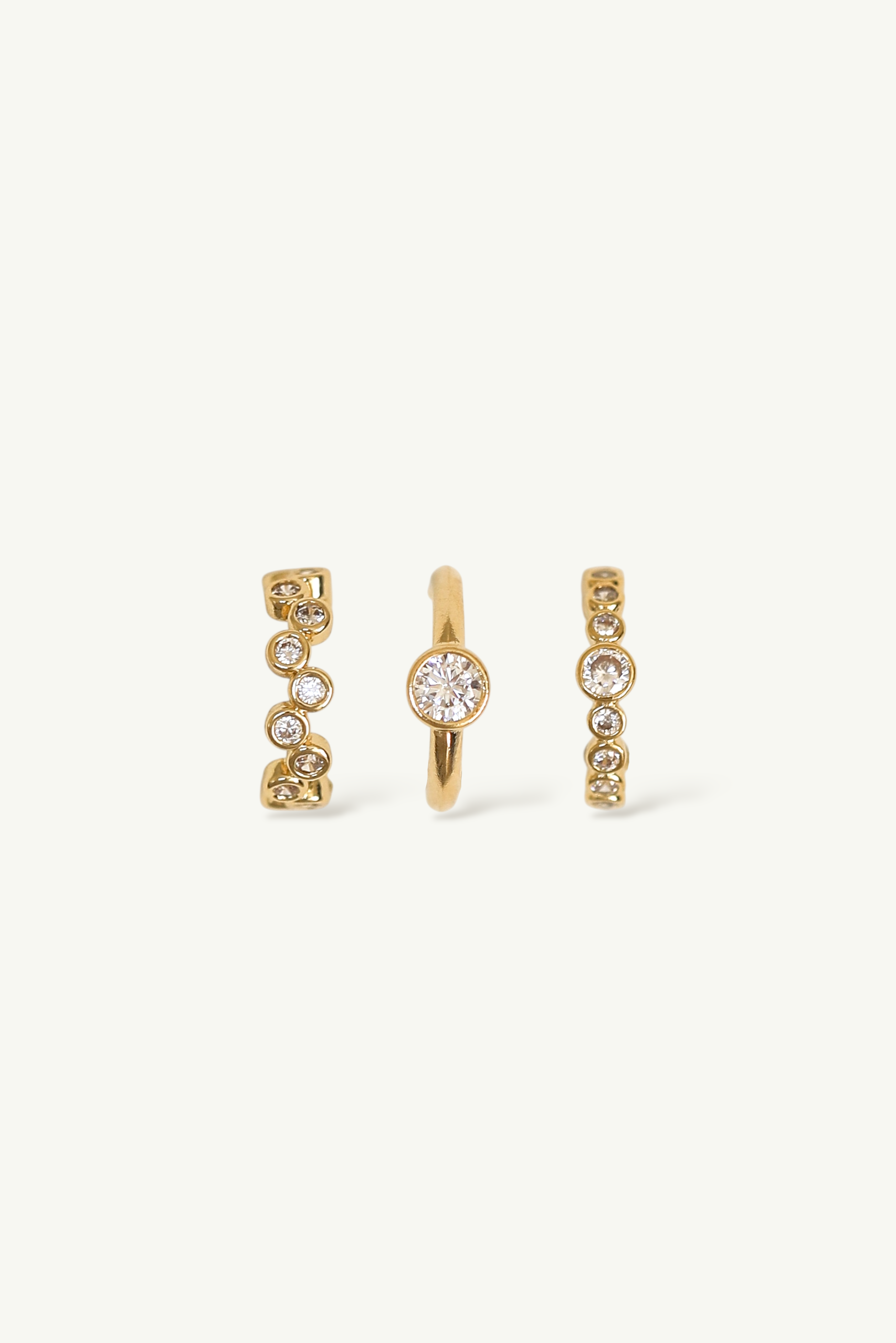 Bezel Ear Cuff Trio Set