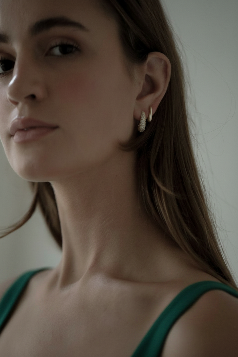Pave Orb Stud Earring Set