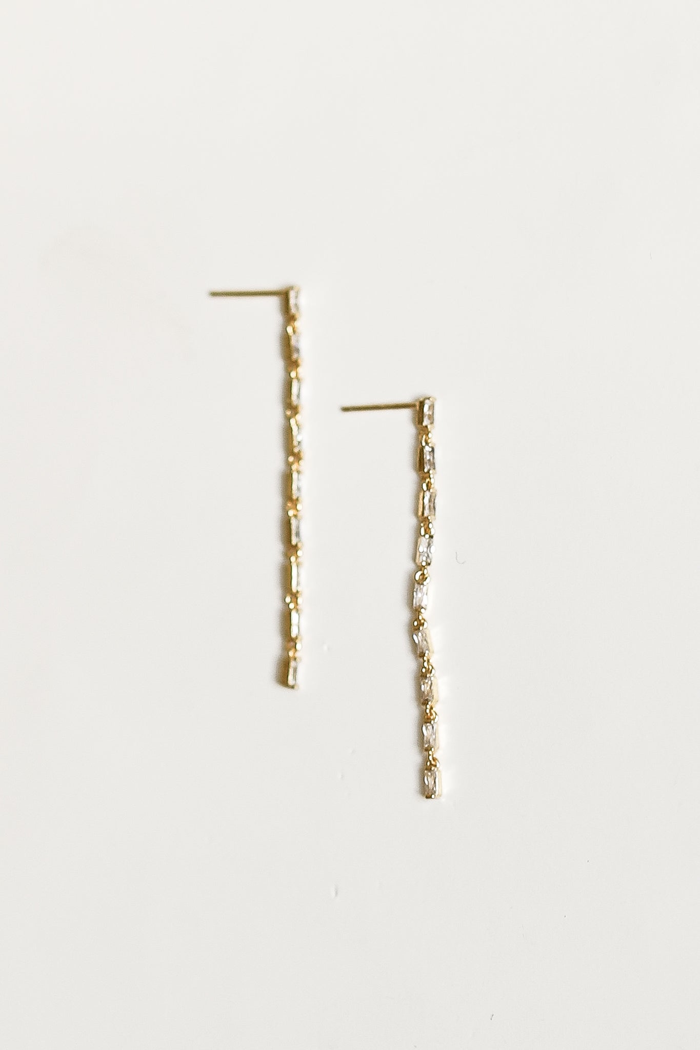 Baguette Tassel Drop Earrings