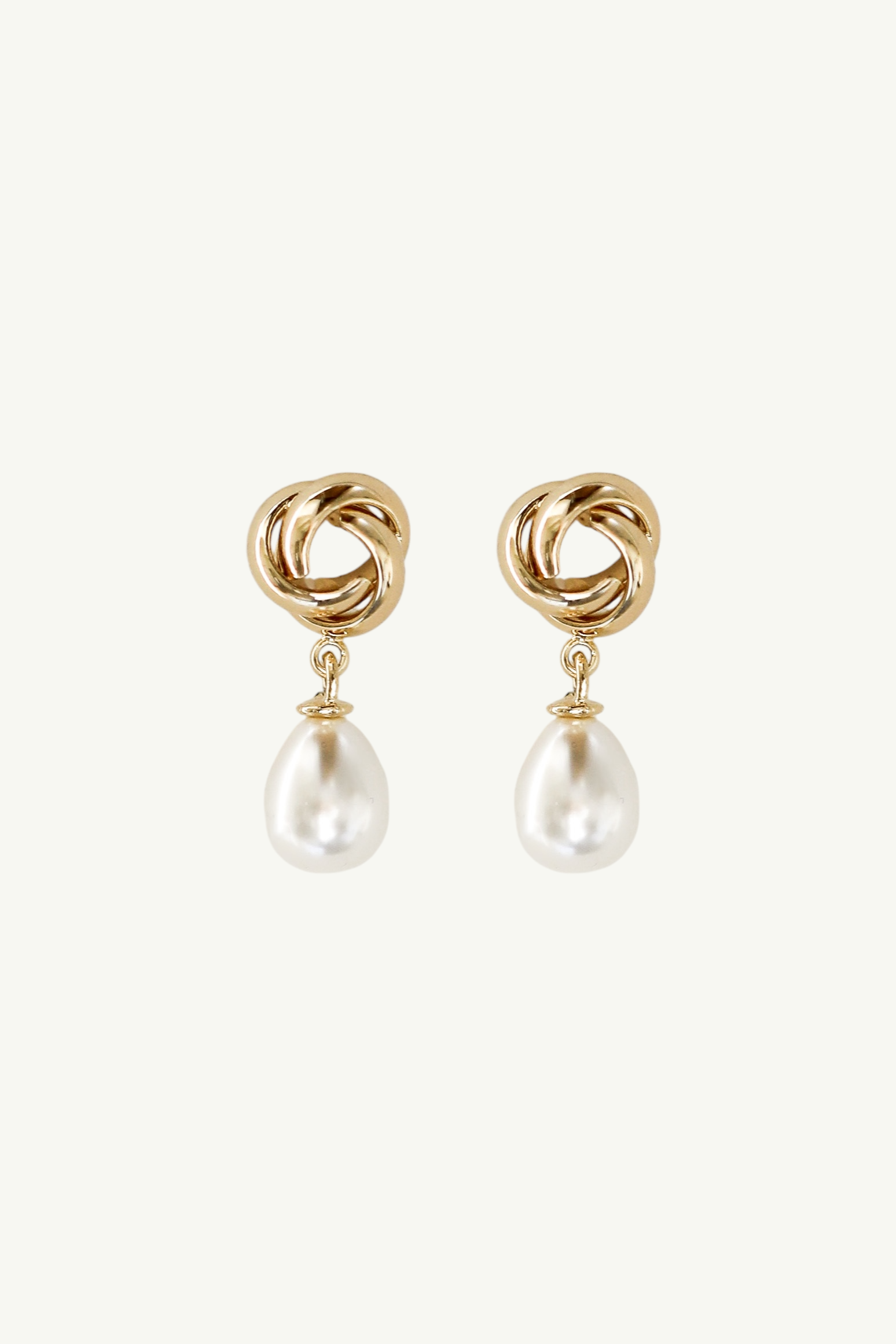 Knot Mini Pearl Drop Earrings