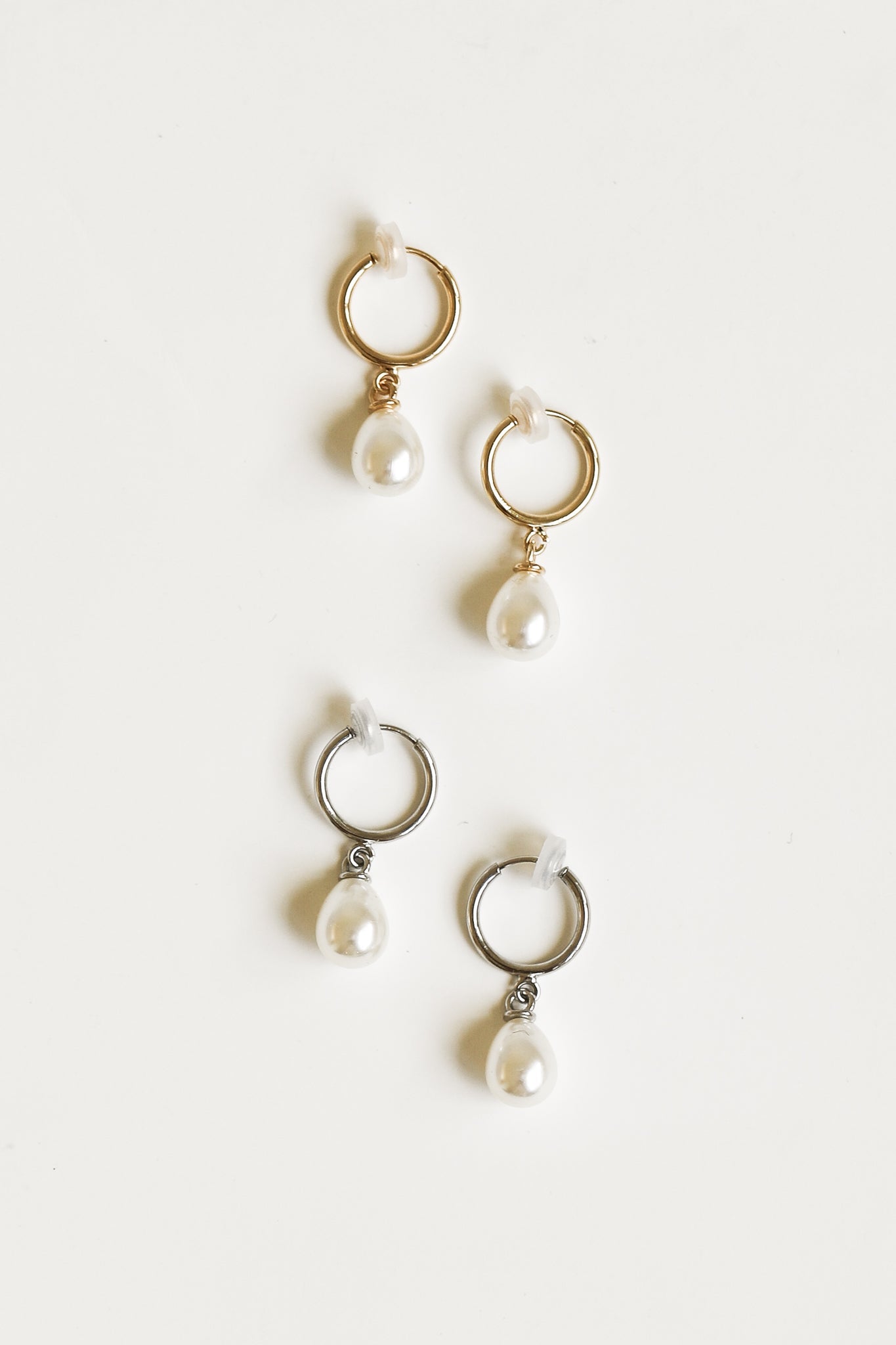 Mini Pearl Hoop Clip-On Earrings
