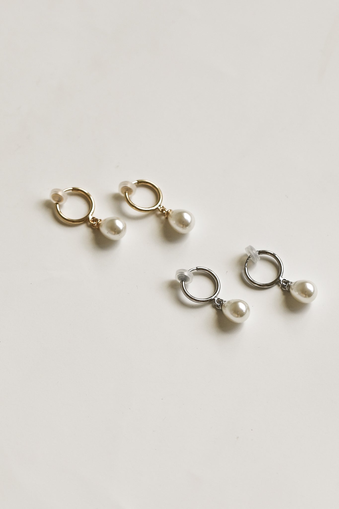 Mini Pearl Hoop Clip-On Earrings