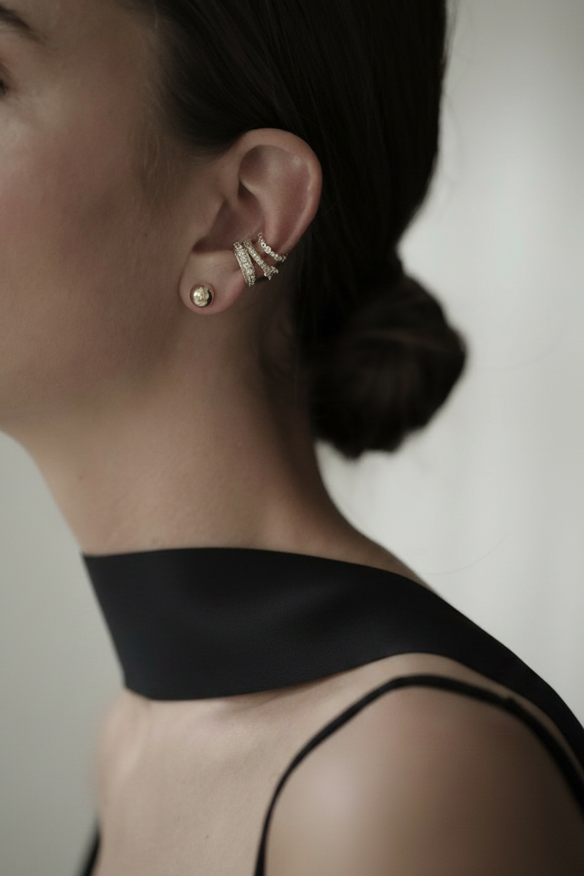 Crystal Ear Cuff Trio Set