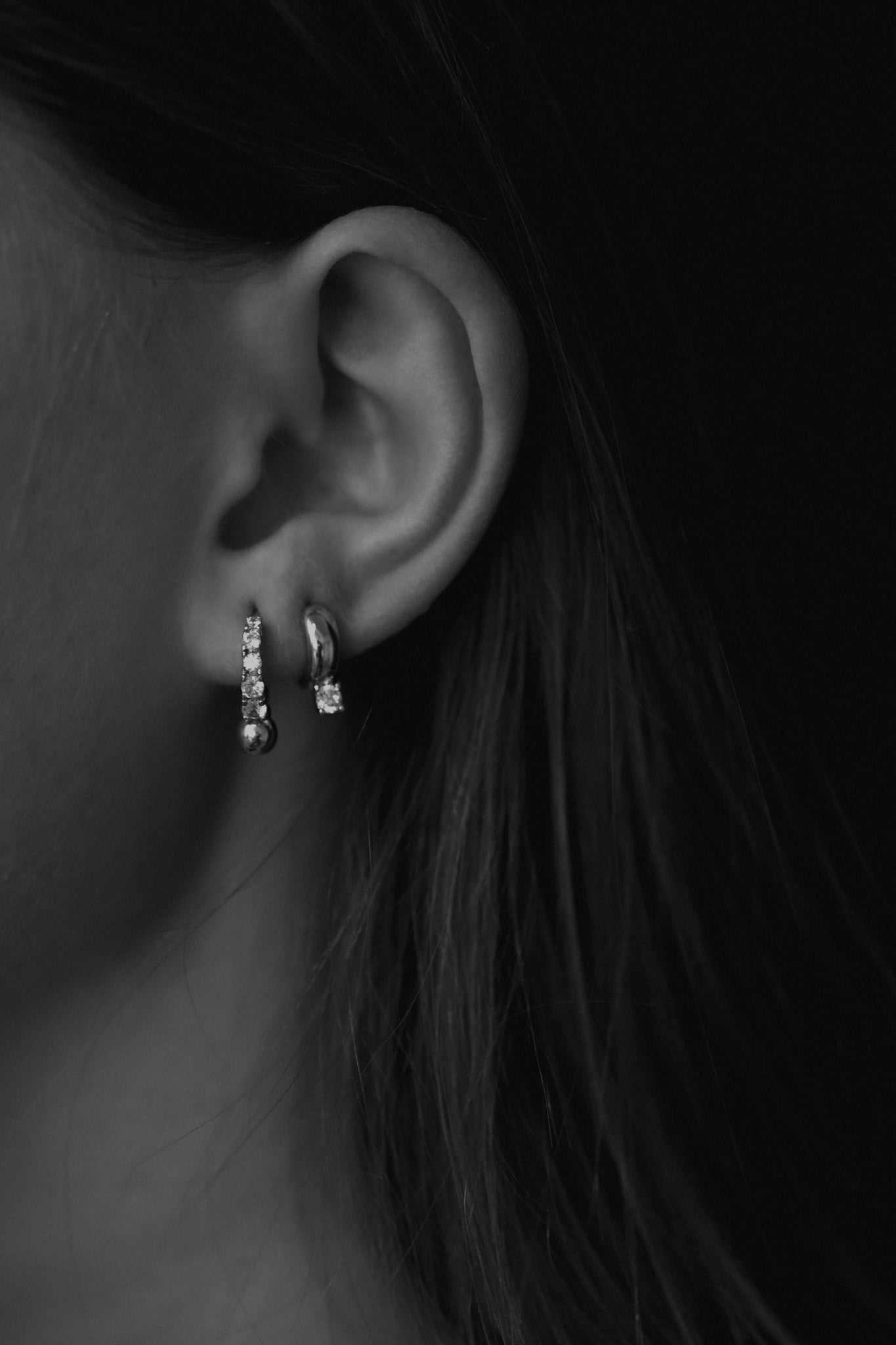 Small Crystal Hoop Earring Set