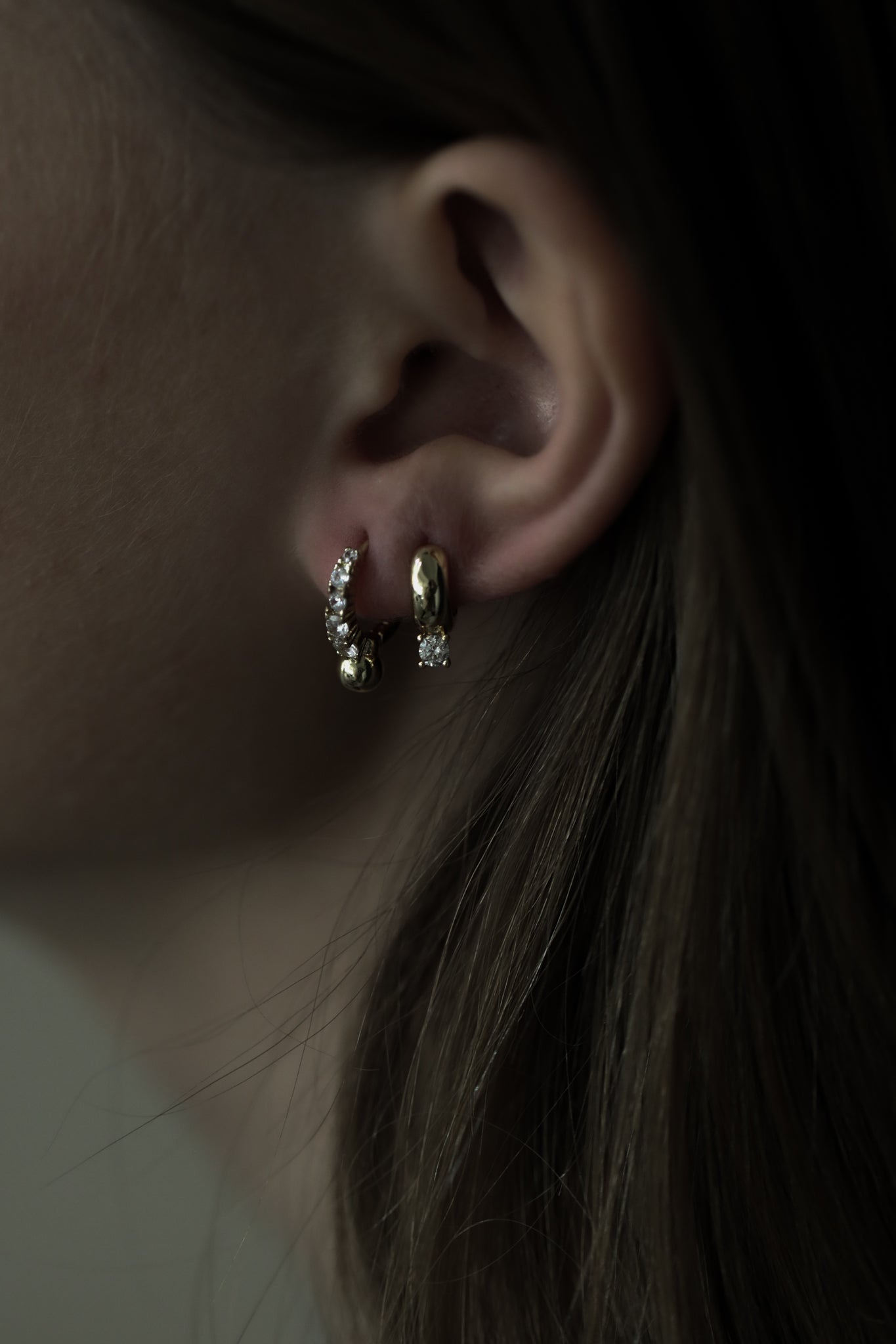 Small Crystal Hoop Earring Set