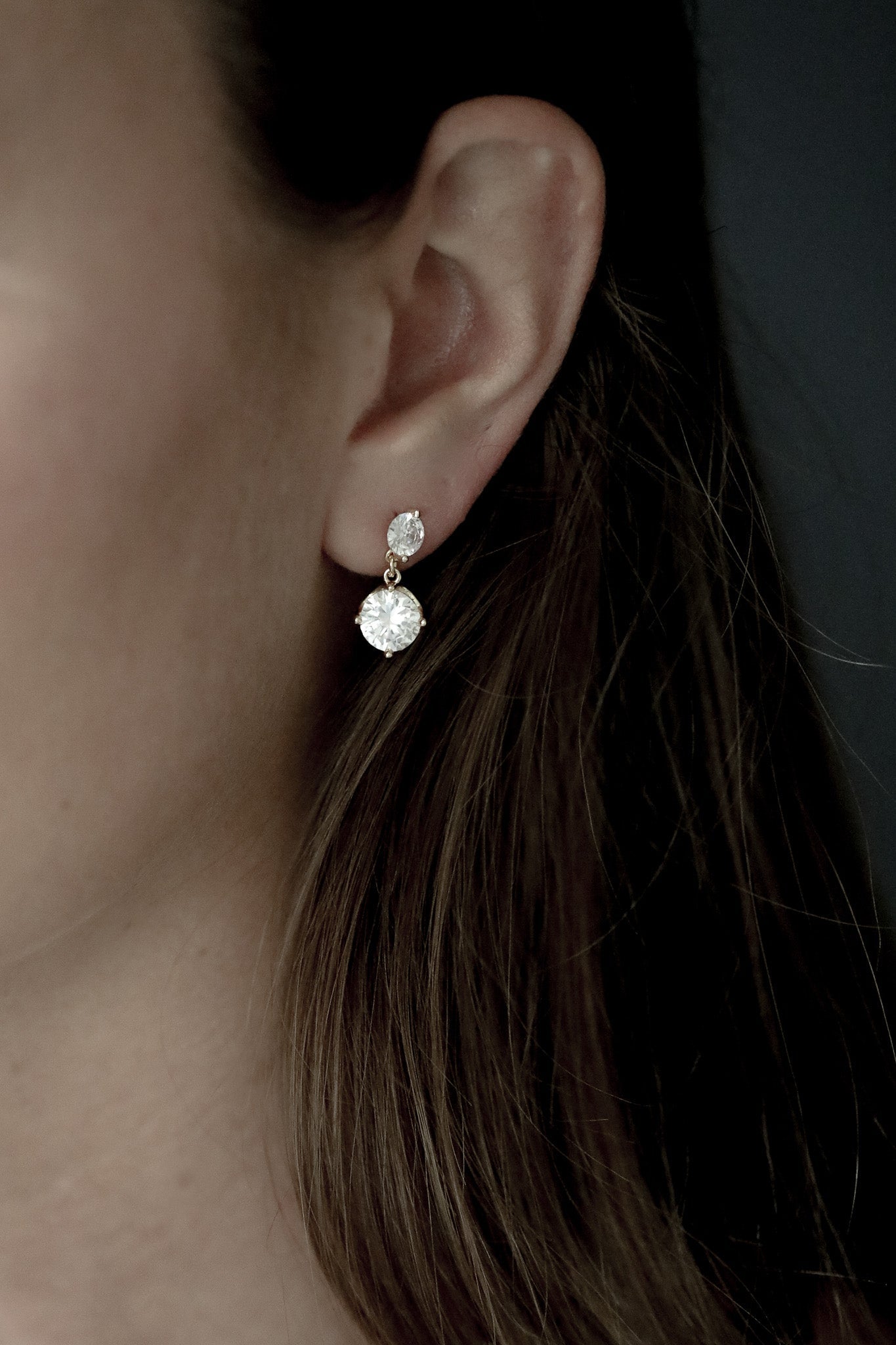 Mini Crystal Double Drop Earrings