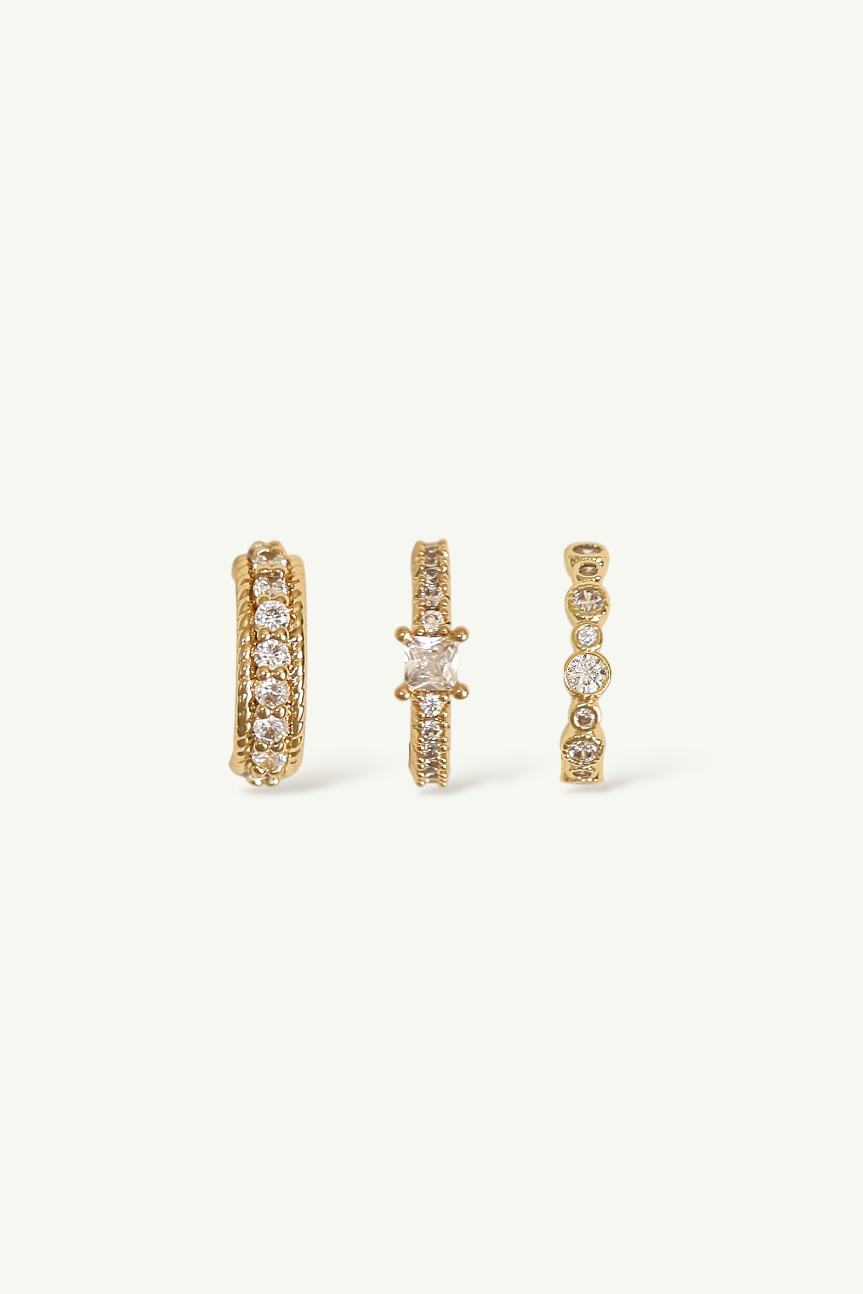 Crystal Ear Cuff Trio Set
