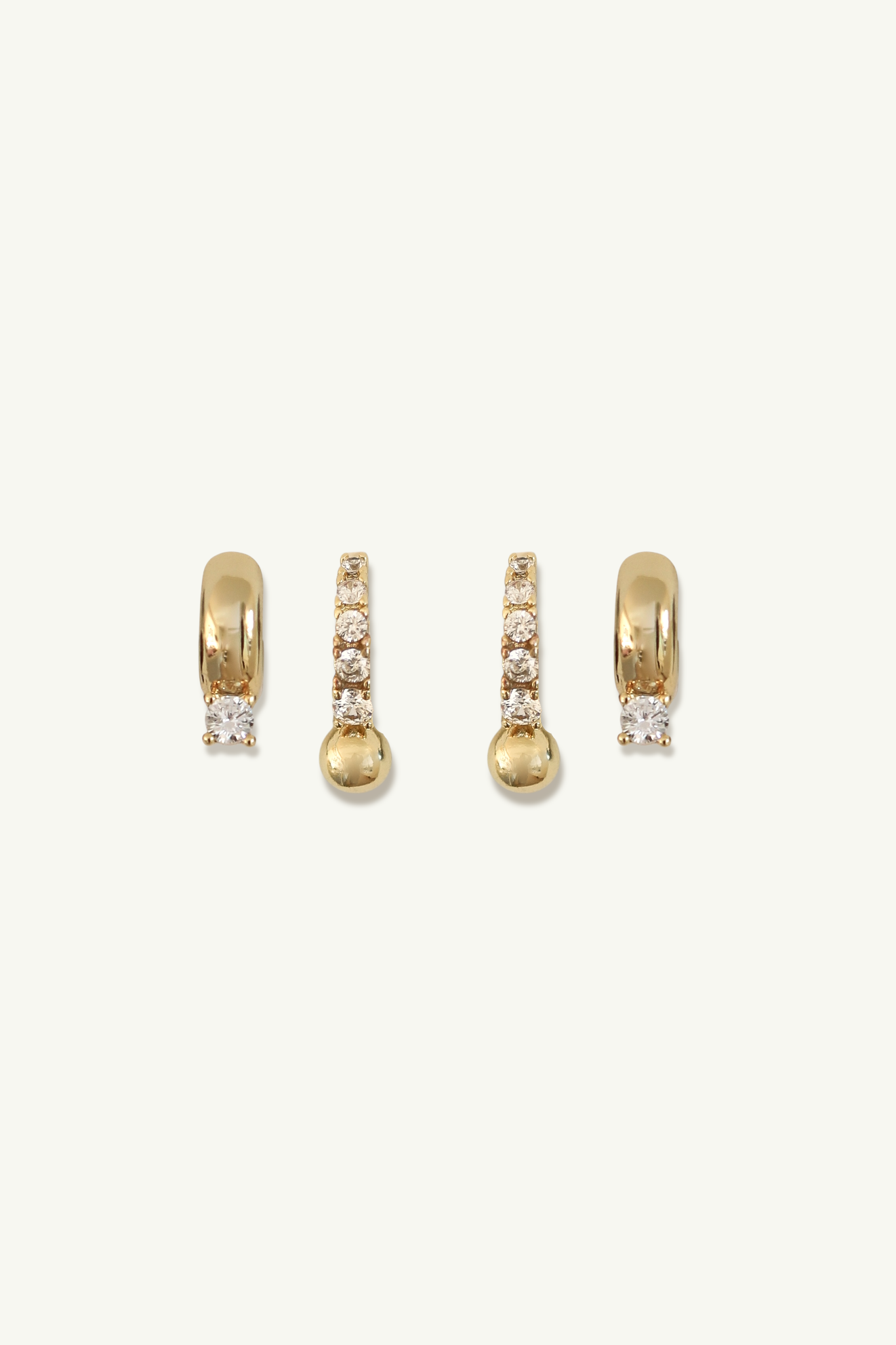 Small Crystal Hoop Earring Set